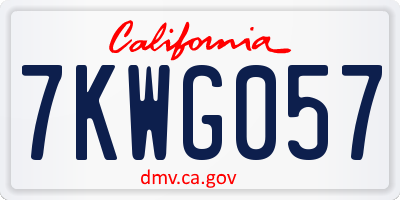 CA license plate 7KWG057