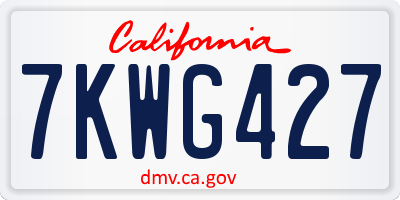 CA license plate 7KWG427