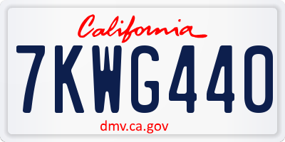 CA license plate 7KWG440