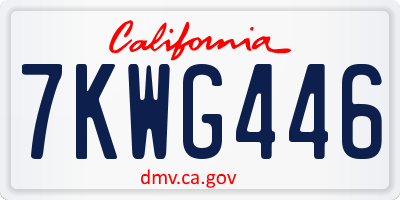 CA license plate 7KWG446