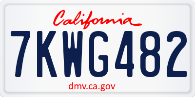 CA license plate 7KWG482