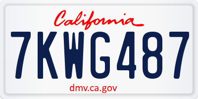 CA license plate 7KWG487