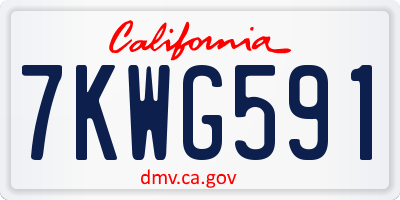 CA license plate 7KWG591