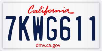 CA license plate 7KWG611