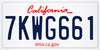 CA license plate 7KWG661