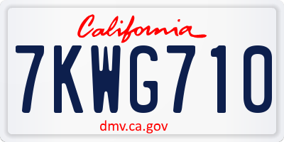 CA license plate 7KWG710