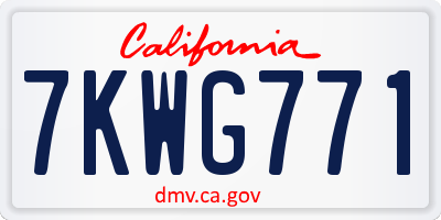 CA license plate 7KWG771