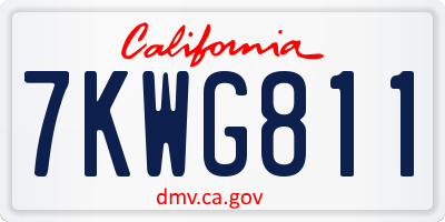 CA license plate 7KWG811