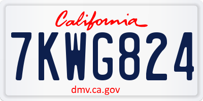 CA license plate 7KWG824