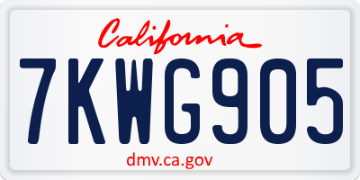CA license plate 7KWG905