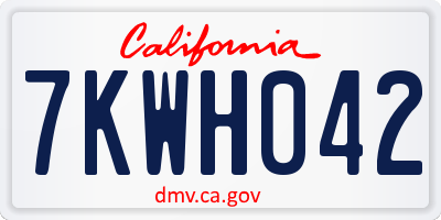 CA license plate 7KWH042