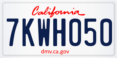 CA license plate 7KWH050