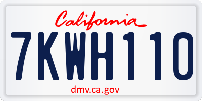 CA license plate 7KWH110