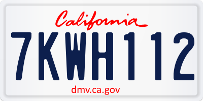 CA license plate 7KWH112
