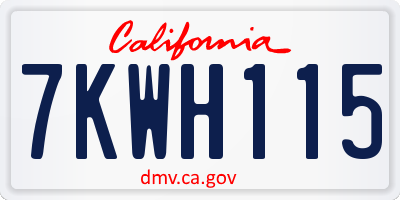CA license plate 7KWH115