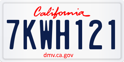 CA license plate 7KWH121