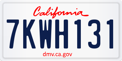 CA license plate 7KWH131