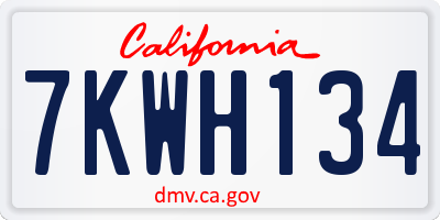CA license plate 7KWH134