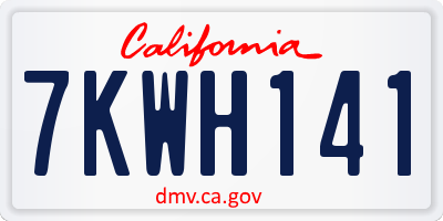 CA license plate 7KWH141