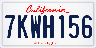CA license plate 7KWH156