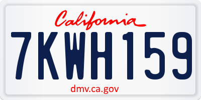 CA license plate 7KWH159