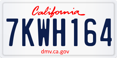 CA license plate 7KWH164