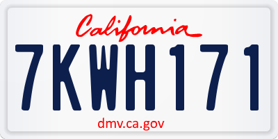 CA license plate 7KWH171