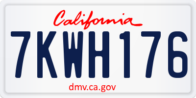 CA license plate 7KWH176