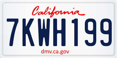 CA license plate 7KWH199