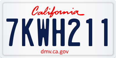 CA license plate 7KWH211