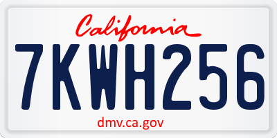 CA license plate 7KWH256