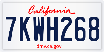 CA license plate 7KWH268