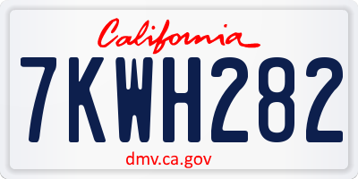 CA license plate 7KWH282