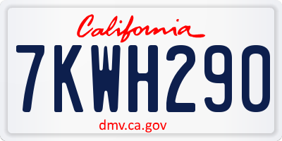 CA license plate 7KWH290
