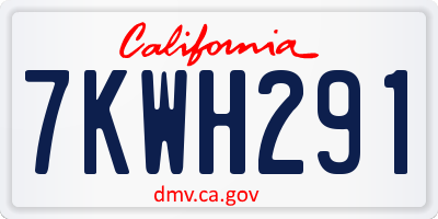 CA license plate 7KWH291