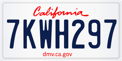 CA license plate 7KWH297