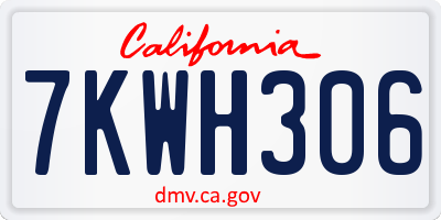 CA license plate 7KWH306