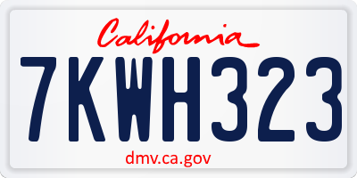 CA license plate 7KWH323