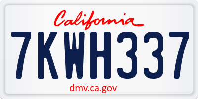 CA license plate 7KWH337