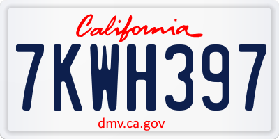 CA license plate 7KWH397