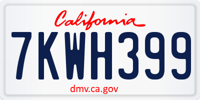 CA license plate 7KWH399