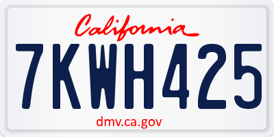 CA license plate 7KWH425