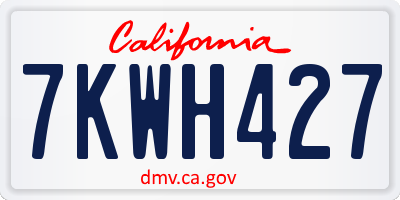 CA license plate 7KWH427