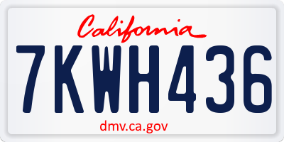 CA license plate 7KWH436