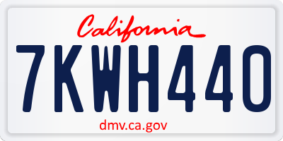 CA license plate 7KWH440