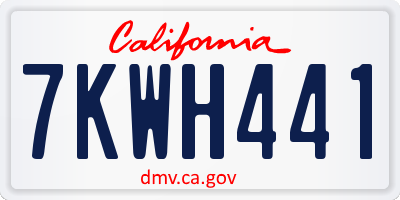 CA license plate 7KWH441
