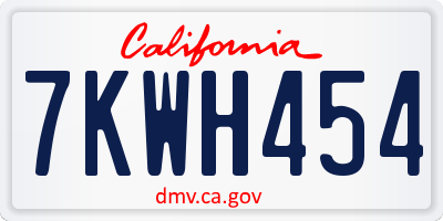 CA license plate 7KWH454