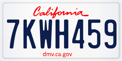 CA license plate 7KWH459