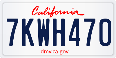 CA license plate 7KWH470