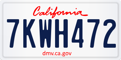 CA license plate 7KWH472